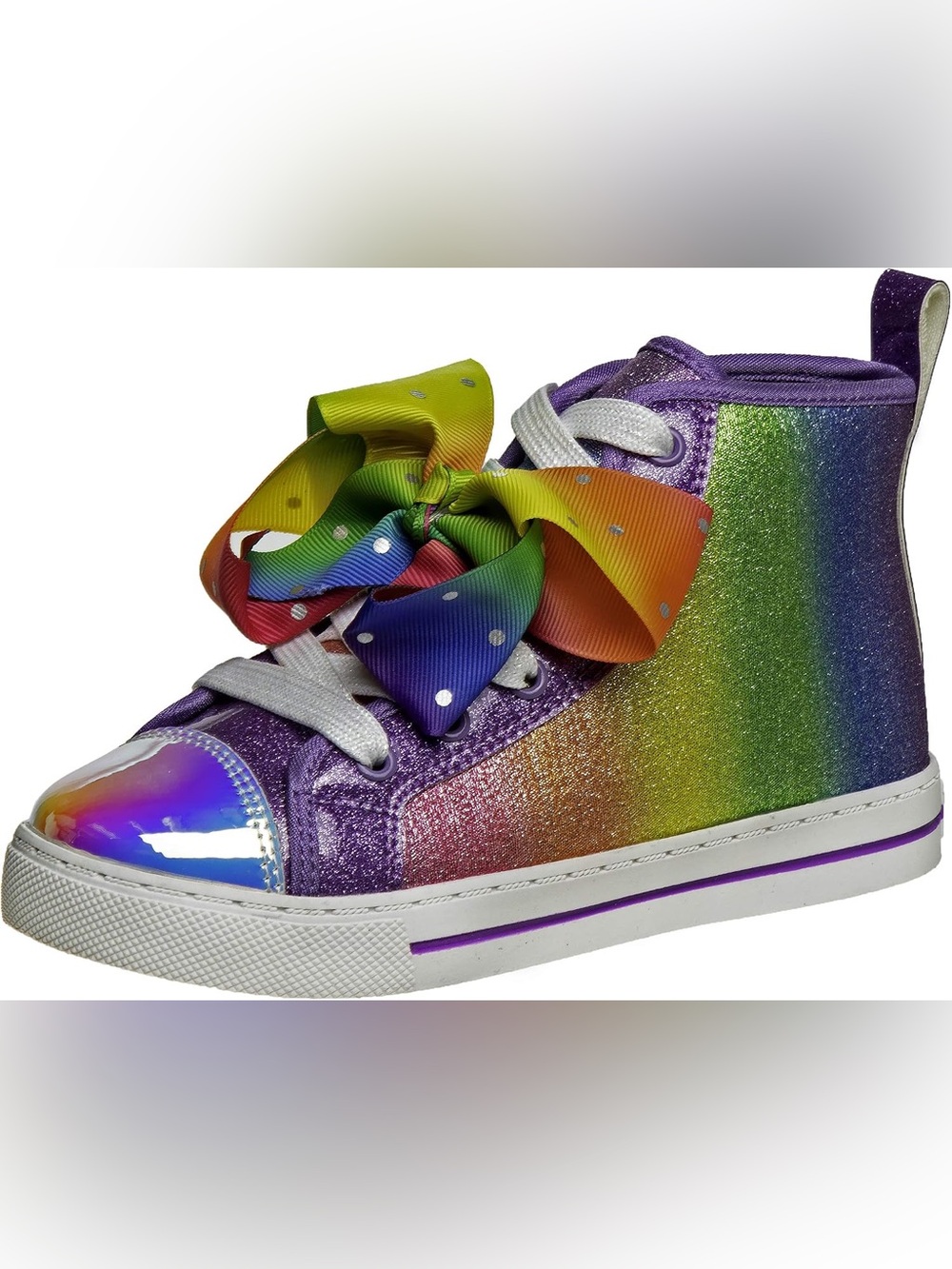 Nickelodeon Jojo Siwa Glitter High-Top Sneakers w Iridescent Toes Girls